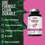 Complément alimentaire Ménopause Nutrivie – formule 100% naturelle sans hormone, avec safran breveté Safr’Inside, trèfle rouge, sauge, ginseng et vitamines B6 et B9.