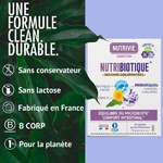 Présentation de la formule Nutribiotique  4 souches probiotiques, inuline de chicorée et racine de pissenlit pour une synergie 3-en-1
