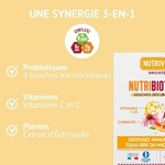 Visuel des engagements Nutrivie  formule clean et durable, sans lactose, sans conservateur, fabriquée en France, certifiée B Corp et 1 % pour la planète