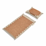 Tapis et coussin d’acupression Akumata Eco avec pointes dorées