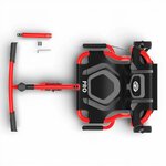 Vue du dessus du Ezyroller Pro X Rouge avec extension et outils fournis