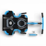 Vue de dessus de l’Ezyroller Pro X Bleu avec extension de cadre et outils de montage