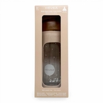 Emballage biberon en verre Hevea Wide Neck 250 ml coloris Sand, certifié 100% sans plastique, dès 3 mois