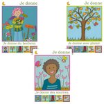 Exemples de cartes du jeu Philo Famille autour du partage et de la générosité
