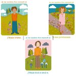 Cartes du jeu Instants Magiques invitant à raconter des moments heureux, tristes ou marquants