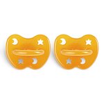 Lot de 2 Tétines Hevea planet  ortho en Caoutchouc naturel 3-36 naturel