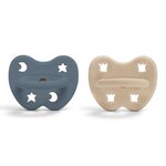 Lot de 2 Tétines Hevea Planet en Caoutchouc naturel Sand et Ocean Blue