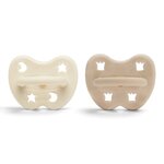 Lot de 2 Tétines Hevea planet  ortho en Caoutchouc naturel Milky White & Sand_ortho_two-pack_5710087442215_front