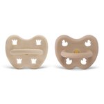 Lot de 2 tetines naturel  ronde - 3-36 Sand and Tan Beige