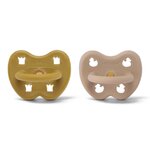 Lot de 2 tetines naturel  ronde - 3-36  Golden Honey and Tan Beige_3-36_5710087447111