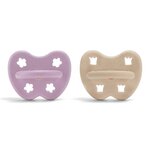 Lot de 2 tetines naturel  ronde - 3-36  Round Light Orchid & Sandy Nude Two-Pack  (1)