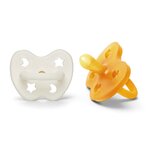 Lot de 2 tétines Hevea Planet symétriques 3-36 mois en Milky white  &  naturel caoutchouc naturel 2