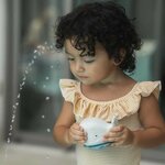 SqueezenSplash baleine jouet de bain hevea planet - Blizzard blue