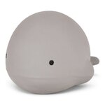 Jouet de bain baleine Tikiri en caoutchouc naturel gris, vue de trois quarts avant
