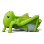 Sauterelle verte Tikiri, jouet de bain en caoutchouc naturel, vue de profil