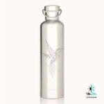 Gourde isotherme inox Groovy Gaspajoe motif colibri, bouchon et anse inox