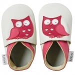 Chaussons en cuir Bobux hibou écru