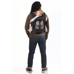 physiocarrier jpmbb porte bebe coton bleu poche marron glace