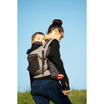 porte bébé PhysioCarrier jpmbb - Tablier Éléphant poche Café Noir - ouvert