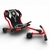 Vue arrière du Ezyroller Pro X Rouge, siège toile renforcée et cadre acier