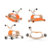 Wishbone Mini Flip Deluxe- orange