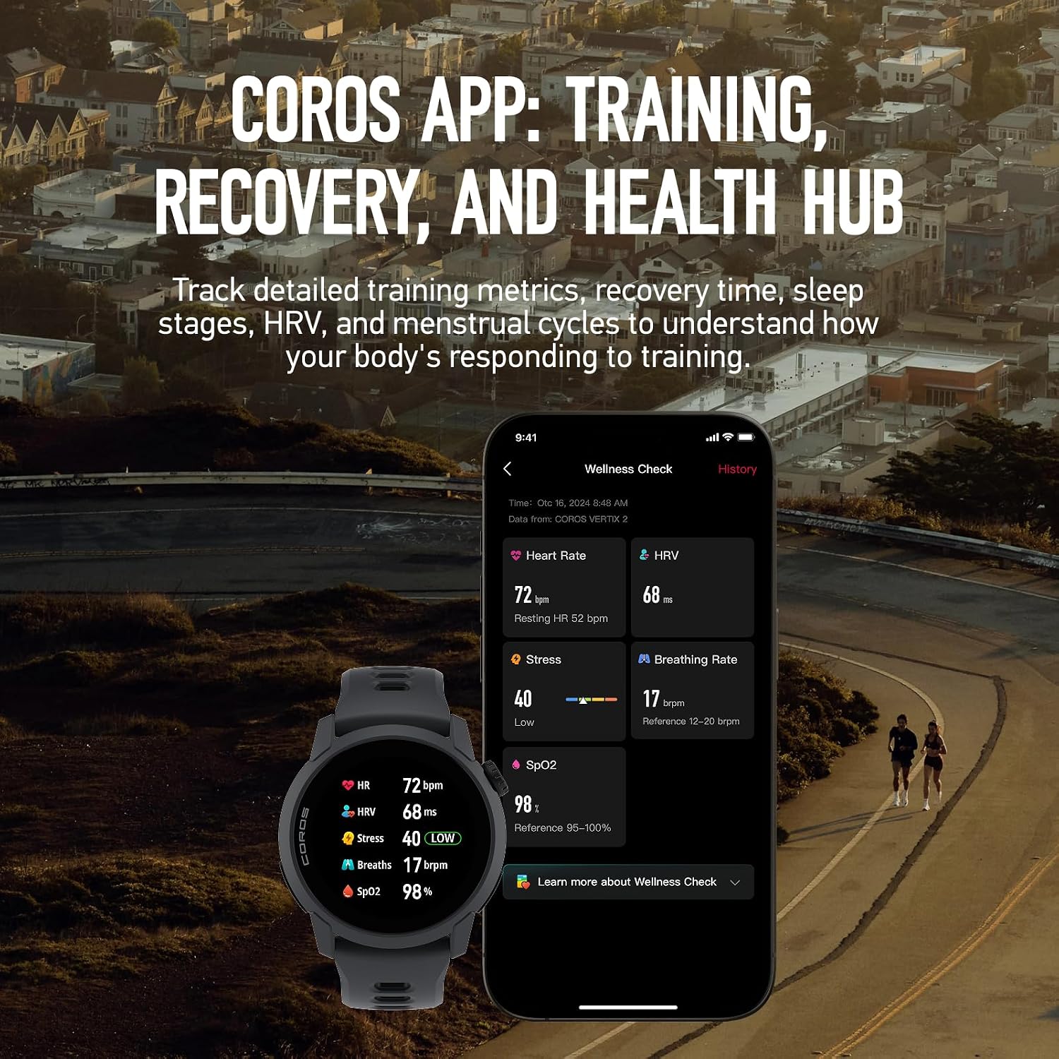 COROS Pace 4 Montre Sport Ultralégère- Noir Silicone, Standard Noir Silicone Standard 7