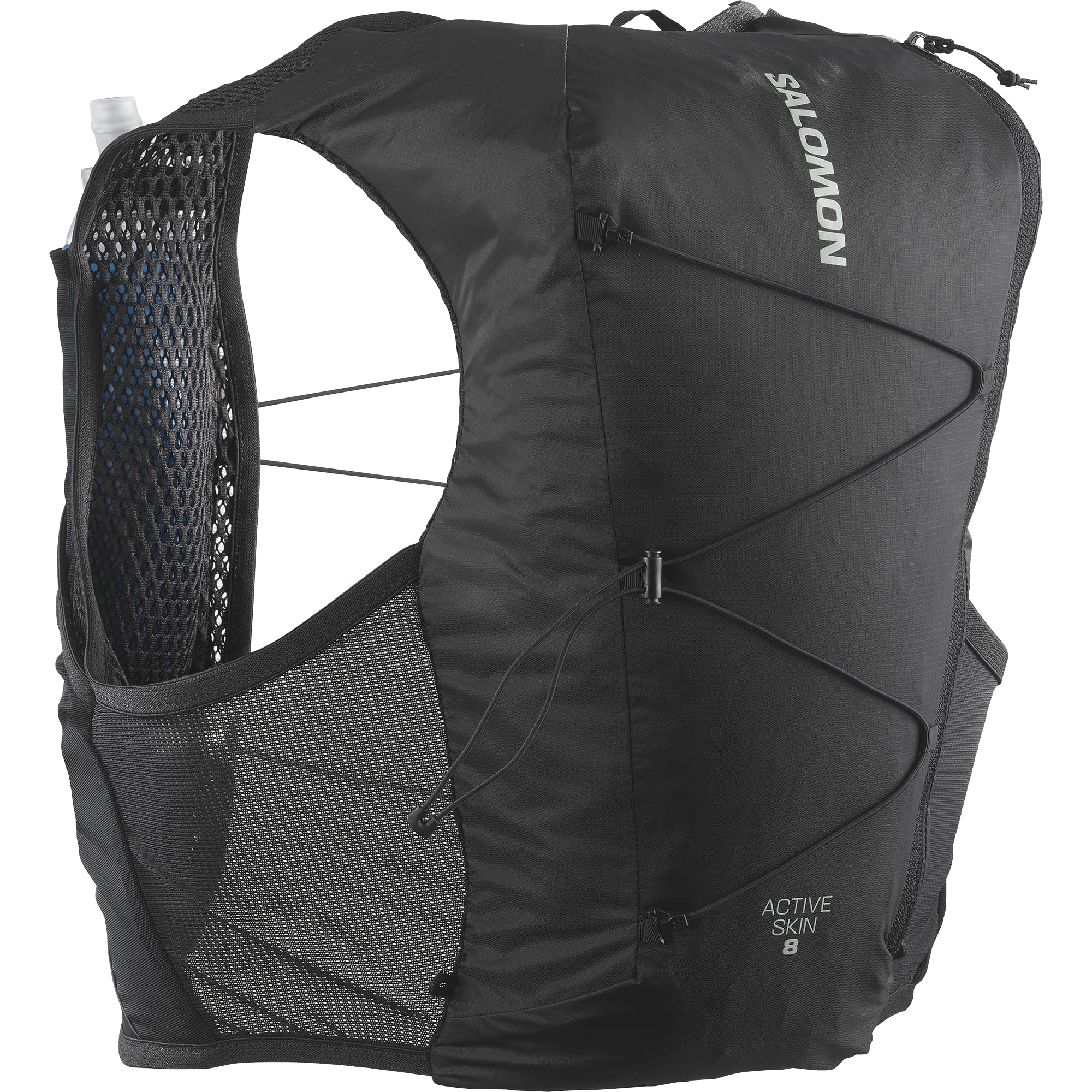 Salomon Active Skin 8 Gilet dhydratation Trail Running Randonnée Vélo Unisexe avec flasques dhydratation incluses V0 Black