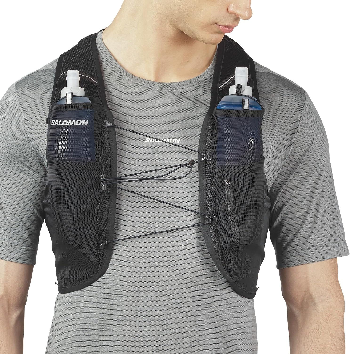 Salomon Adv Hydra 8 Unisexe Gilet dHydratation avec 2 Bouteilles Souples (500ml), Running, Course à Pied, Randonnée et Mar 6
