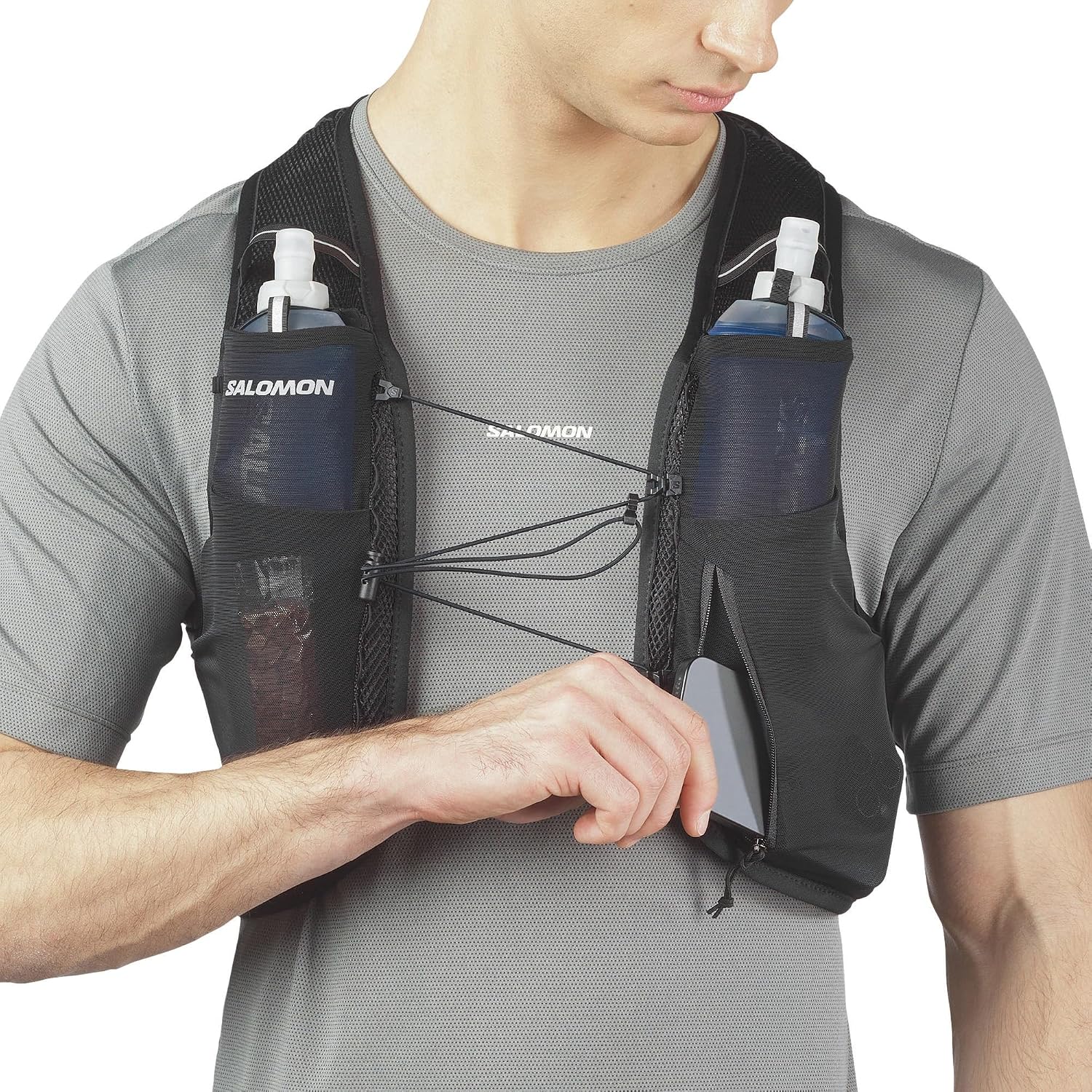 Salomon Adv Hydra 8 Unisexe Gilet dHydratation avec 2 Bouteilles Souples (500ml), Running, Course à Pied, Randonnée et Mar 9