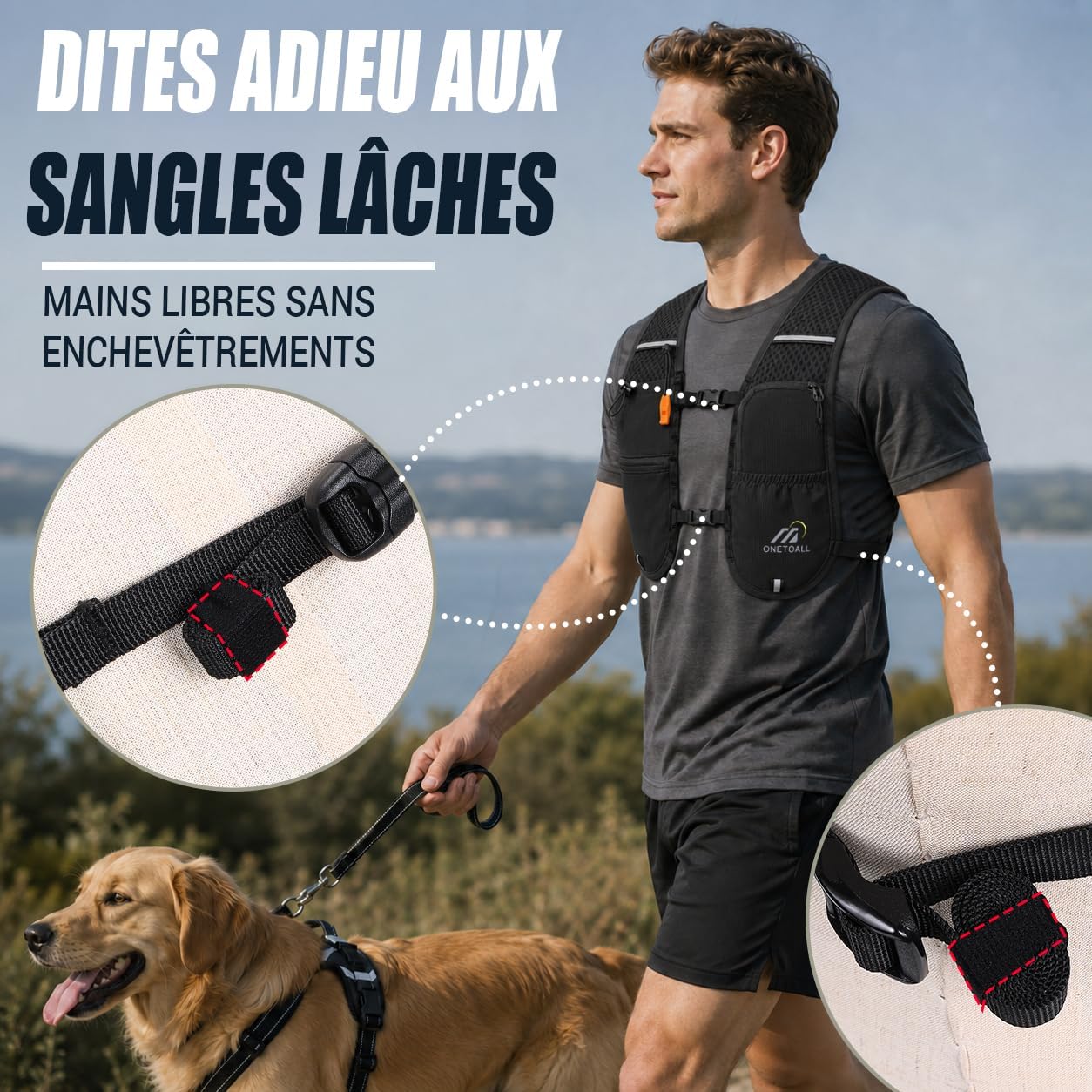 Gilet Hydratation Running Femme avec Flasque Running de 500 ML/Poche à Eau de 2L, Sac Hydratation Running Homme Léger 6L, G 7