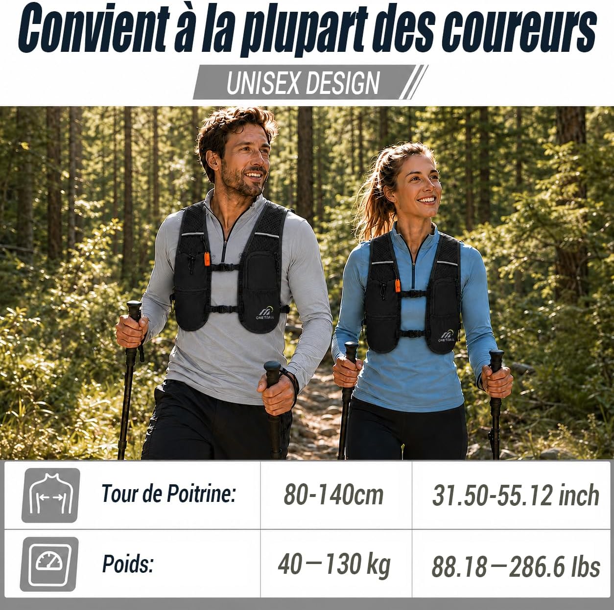 Gilet Hydratation Running Femme avec Flasque Running de 500 ML/Poche à Eau de 2L, Sac Hydratation Running Homme Léger 6L, G 8