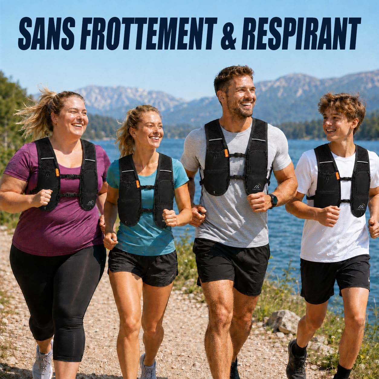 Gilet Hydratation Running Femme avec Flasque Running de 500 ML/Poche à Eau de 2L, Sac Hydratation Running Homme Léger 6L, G 9