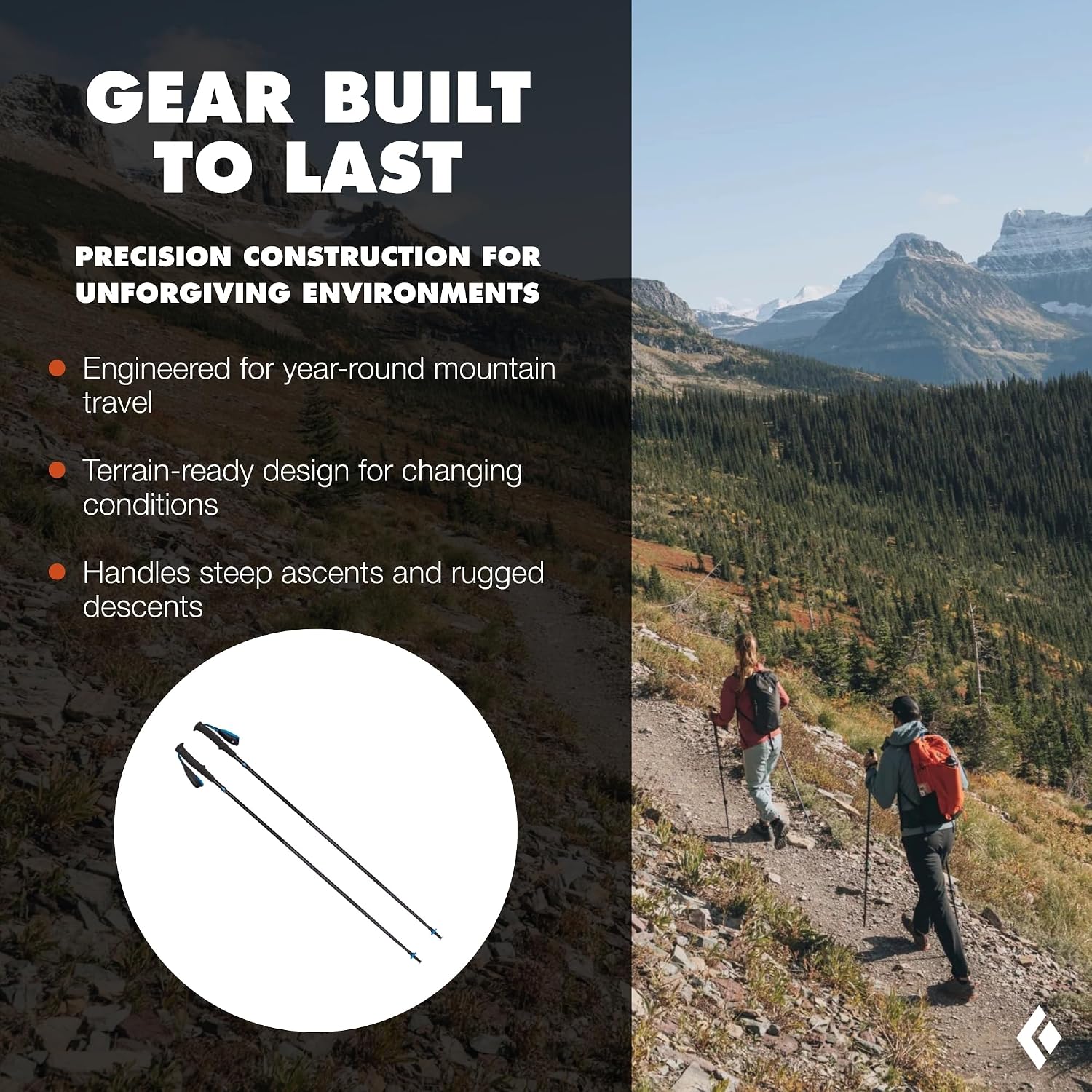 Black Diamond Distance Z Poles Bâtons de Trail, de randonnée, de Trekking Mixte 100 cm Gris étain 3