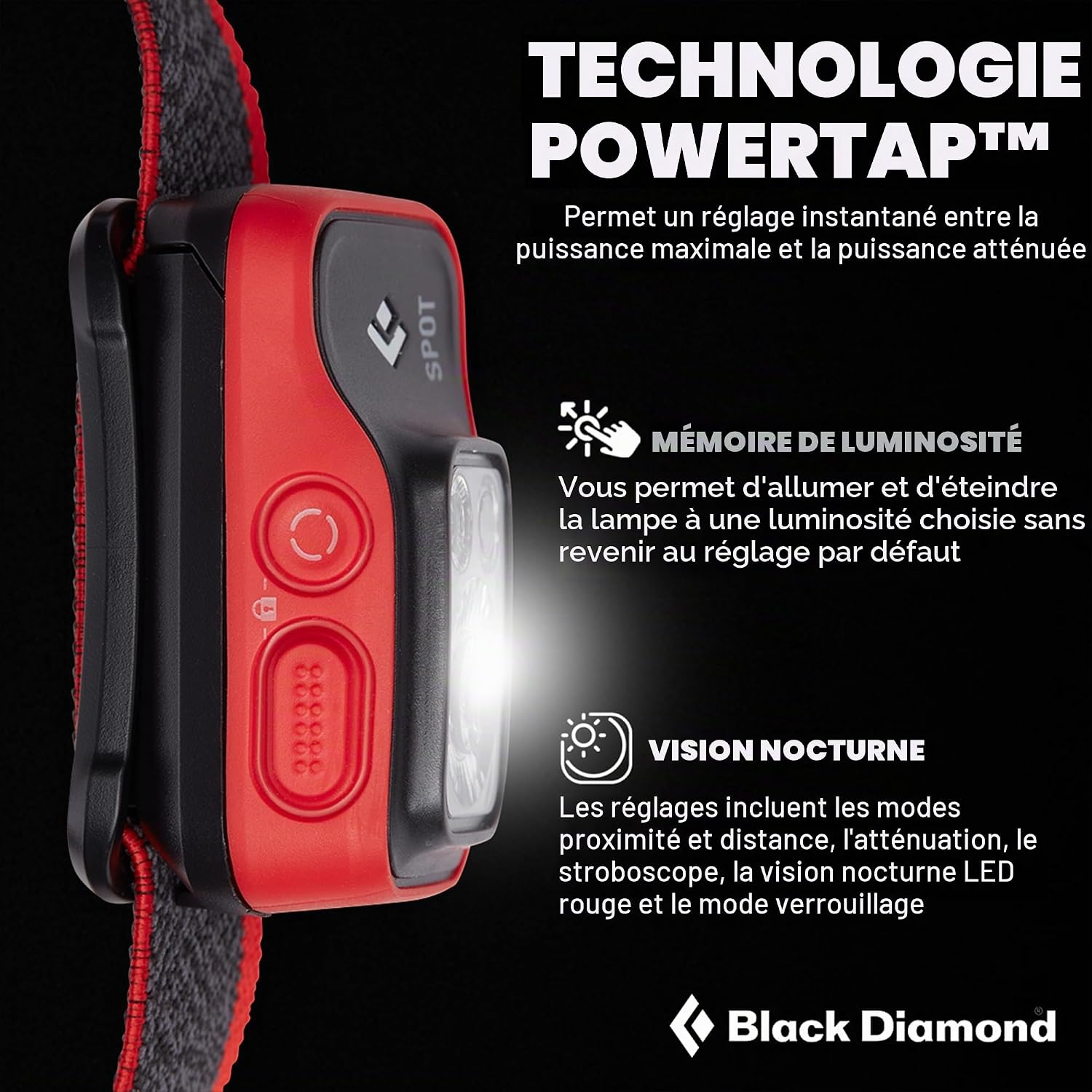 Black Diamond Spot 400 lampe frontale, Uni Noir 3