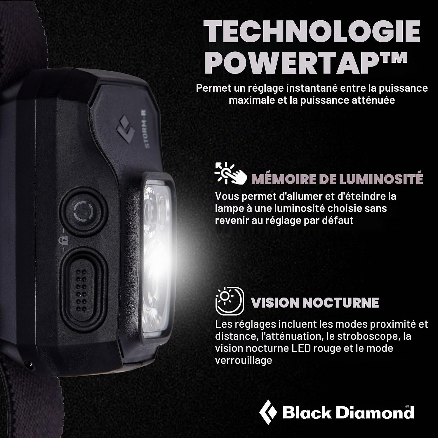 Black Diamond BlaDia Storm 500-R Lampe frontale Noir | BD6206750002ALL1 2