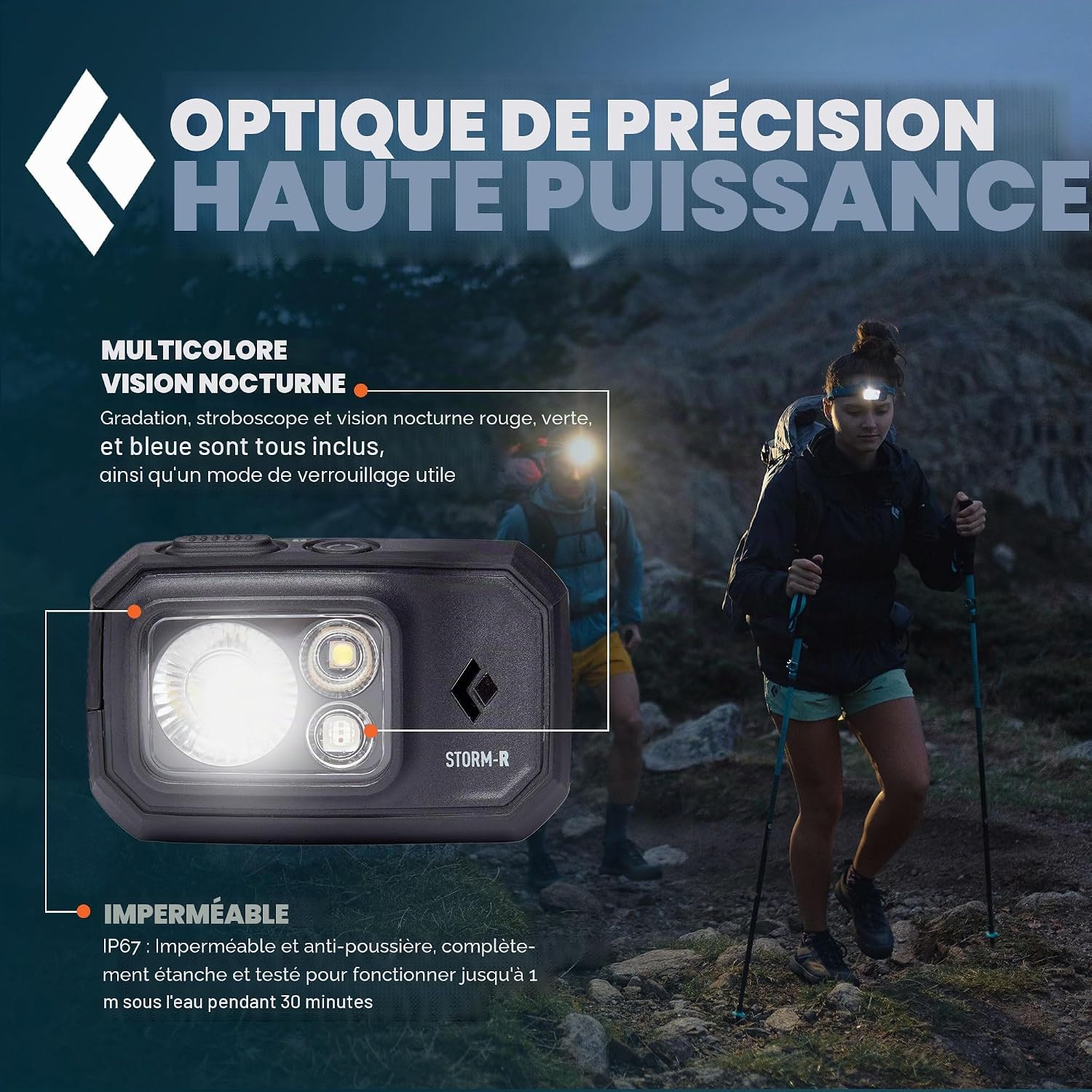 Black Diamond BlaDia Storm 500-R Lampe frontale Noir | BD6206750002ALL1 3
