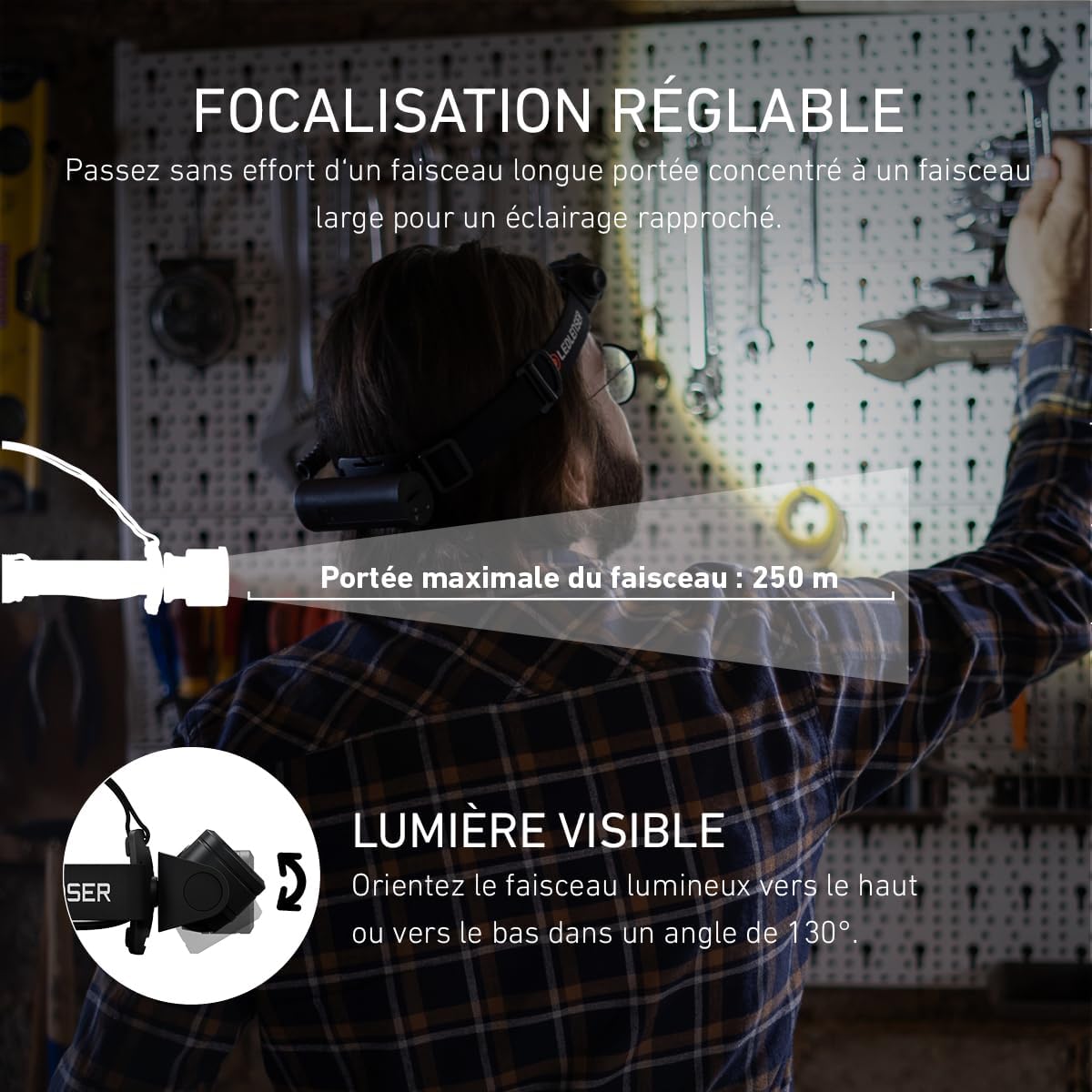Ledlenser H7R Core Lampe frontale rechargeable, 1000lm, 250m, étanche IP68 4
