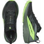 Salomon Mens Sense Ride 5 Trail Running Shoes 40 2/3 EU Black Laurel Wreath Green Gecko 5