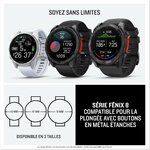 Garmin fēnix 8, Montre GPS Multisports AMOLED, Acier Grey/Noir, 47mm Graphite 47mm AMOLED 8