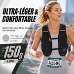 Gilet Hydratation Running Femme avec Flasque Running de 500 ML/Poche à Eau de 2L, Sac Hydratation Running Homme Léger 6L, G 4