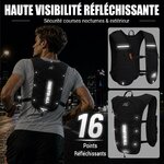 Gilet Hydratation Running Femme avec Flasque Running de 500 ML/Poche à Eau de 2L, Sac Hydratation Running Homme Léger 6L, G 6