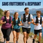 Gilet Hydratation Running Femme avec Flasque Running de 500 ML/Poche à Eau de 2L, Sac Hydratation Running Homme Léger 6L, G 9