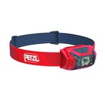 PETZL - Lampe Frontale ACTIK - Activités Outdoor - Multifaisceau - Homme/Femme - Rouge - 450 lumens