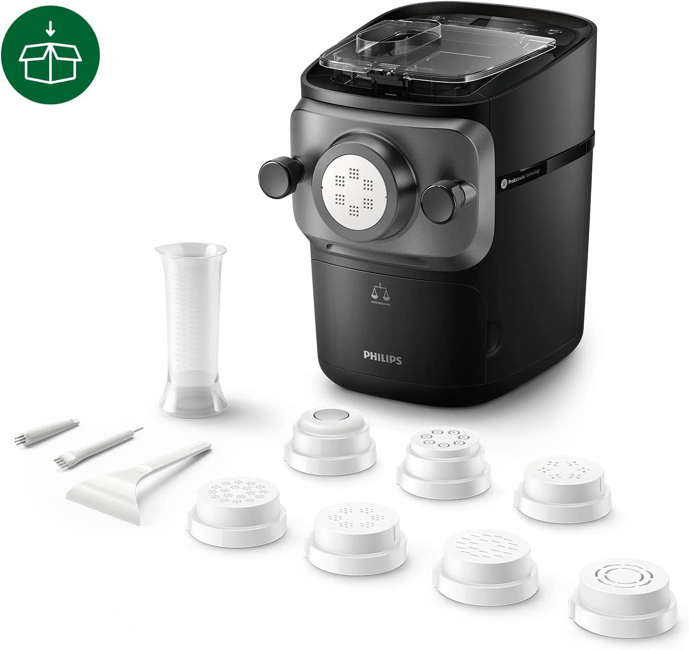 Philips 7000 noire, machine à pâtes automatique, vue 2