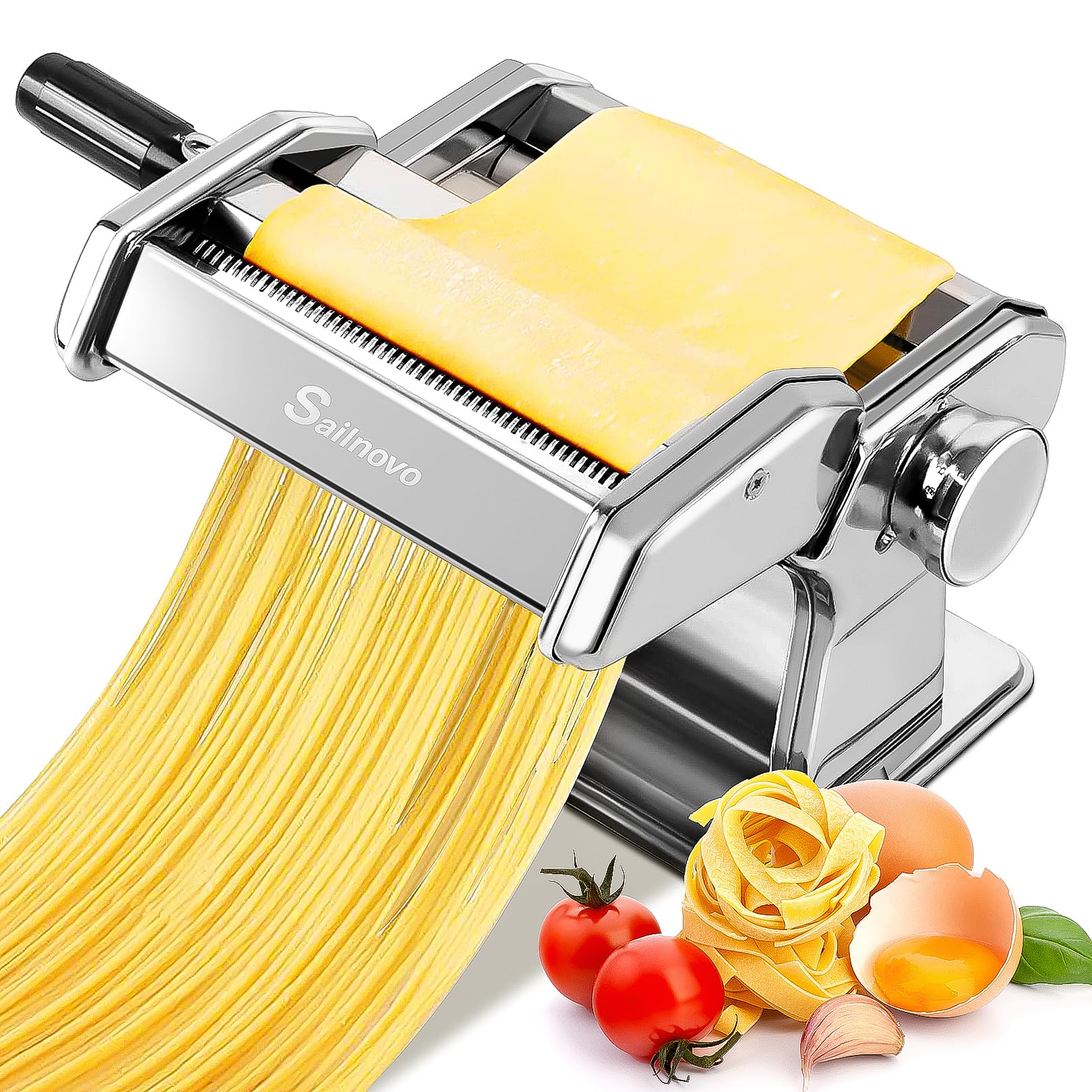 Machine à pâtes manuelle Sailnovo 180 en aluminium argenté