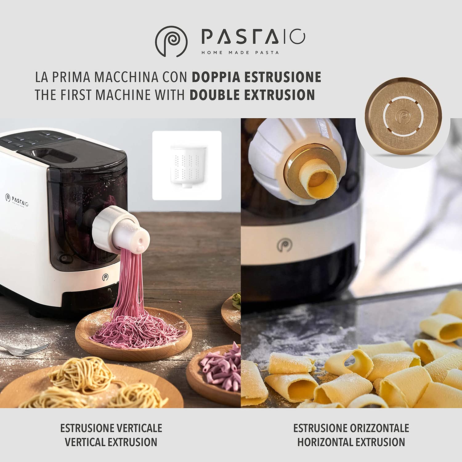 Pastaio 16 matrices bronze, machine à pâtes, vue 3