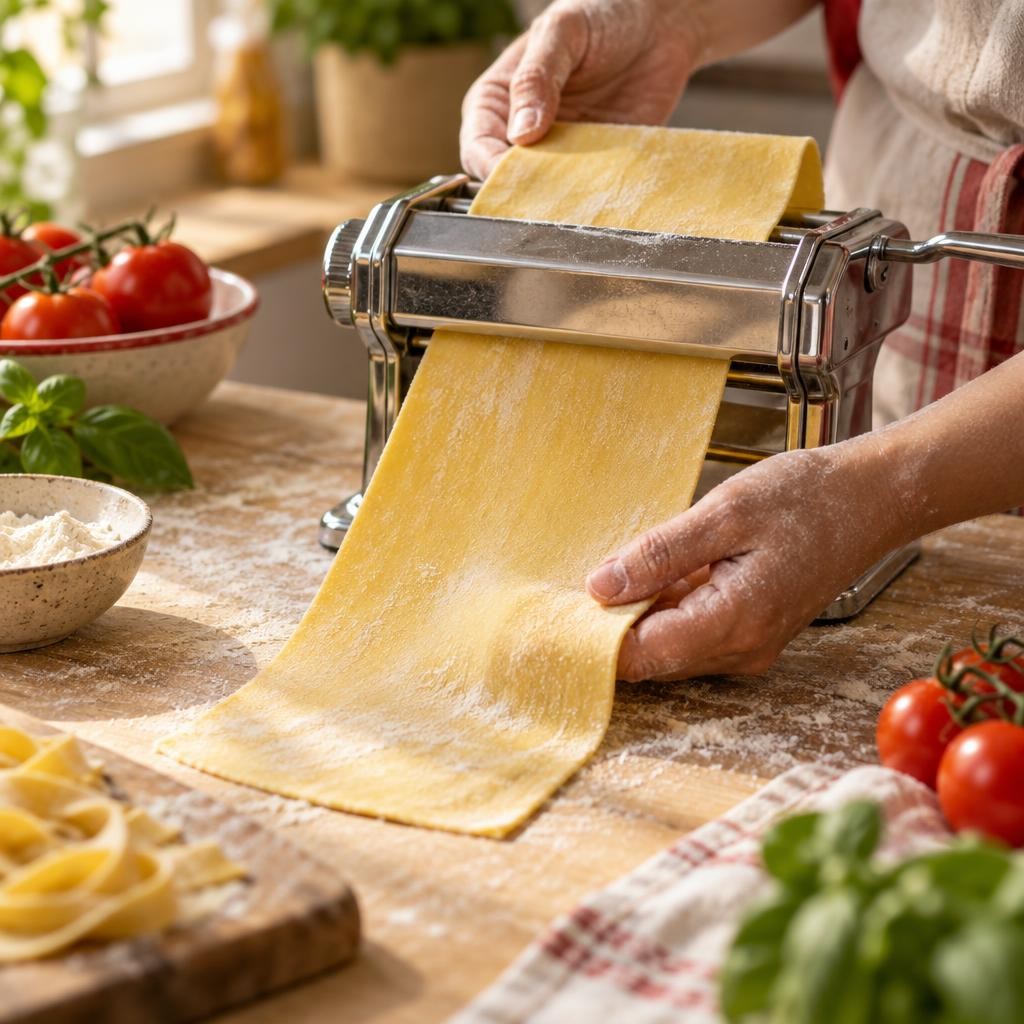 Étaler la pâte à la machine