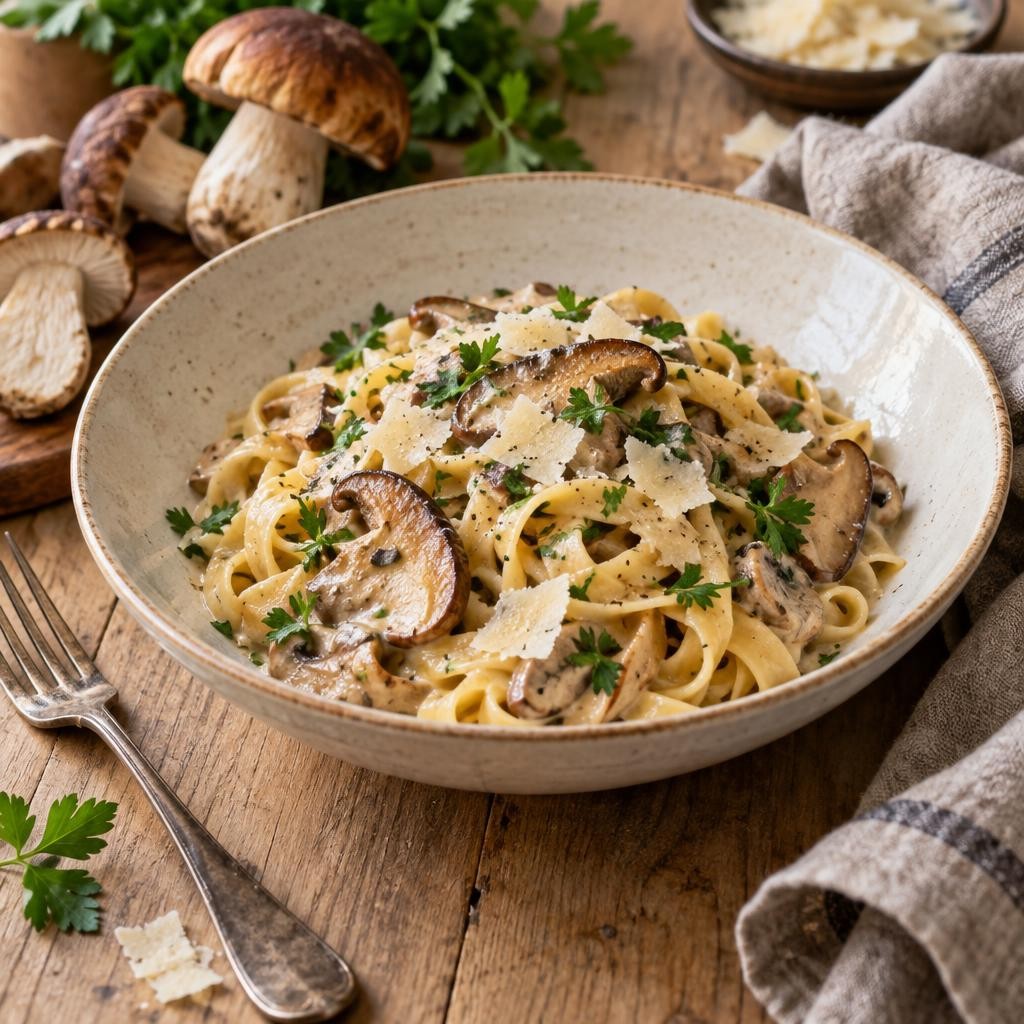Tagliatelles aux cèpes