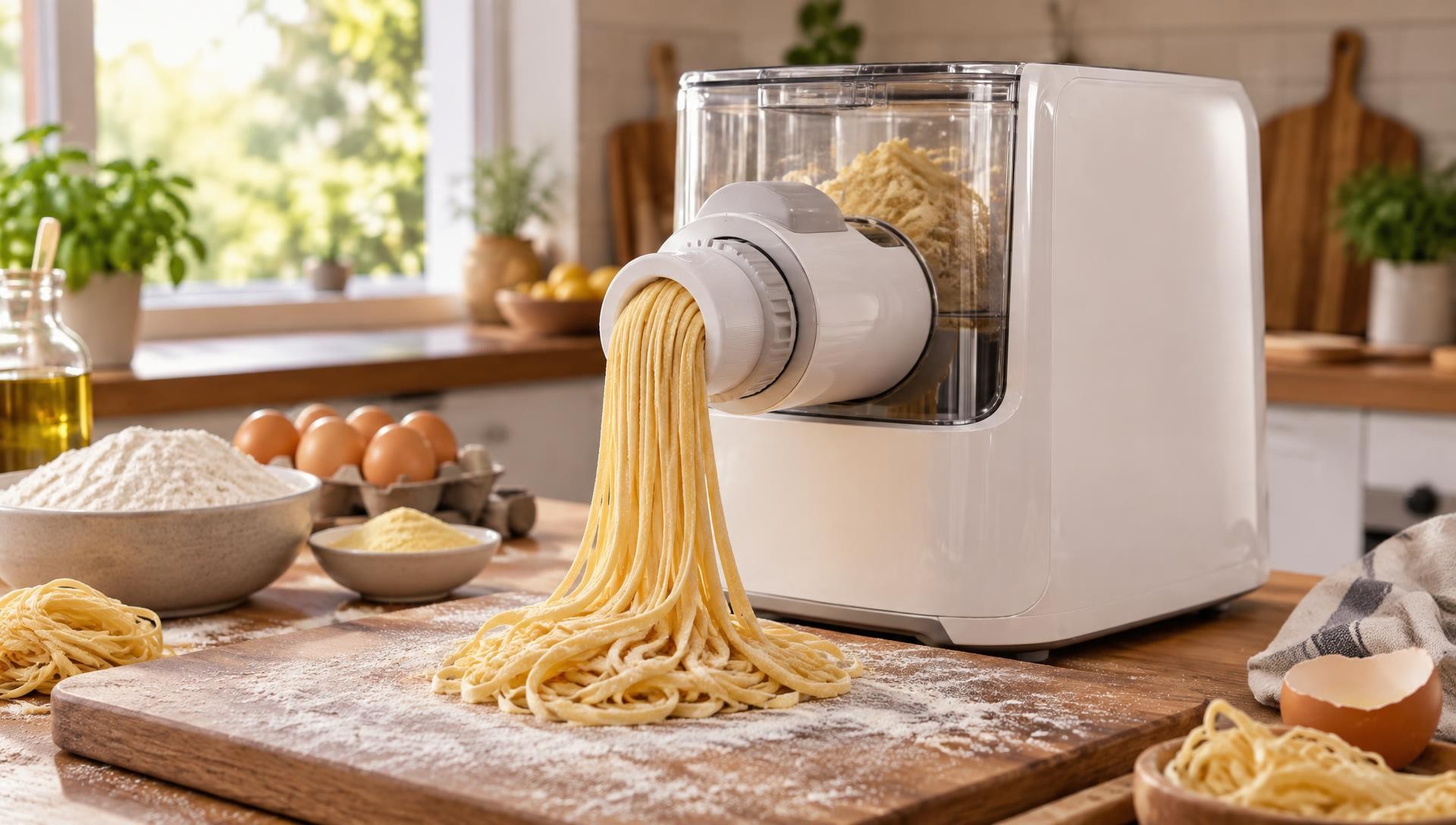 Machine à pâtes automatique extrudant des pâtes fraîches