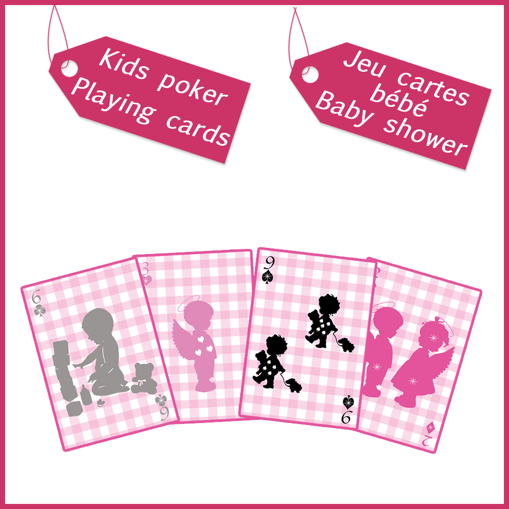 1 playing cards baby shower kids poker